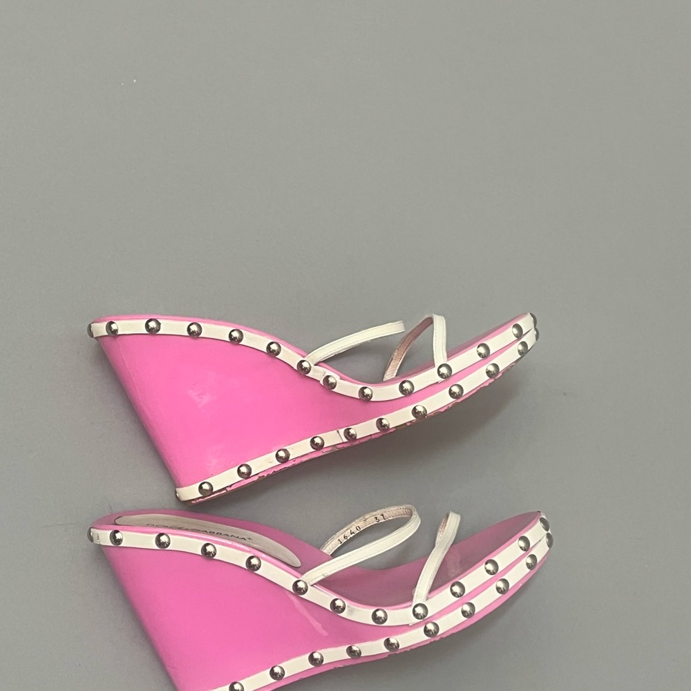Dolce & Gabbana Pink Wedge Shoes with Transparent Straps - Picture 5 of 6